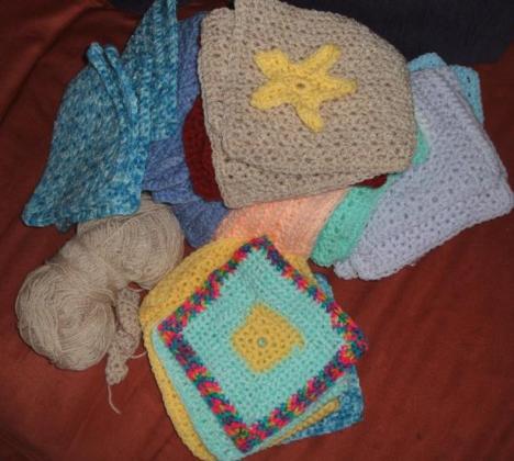 Patchwork squares for afghan